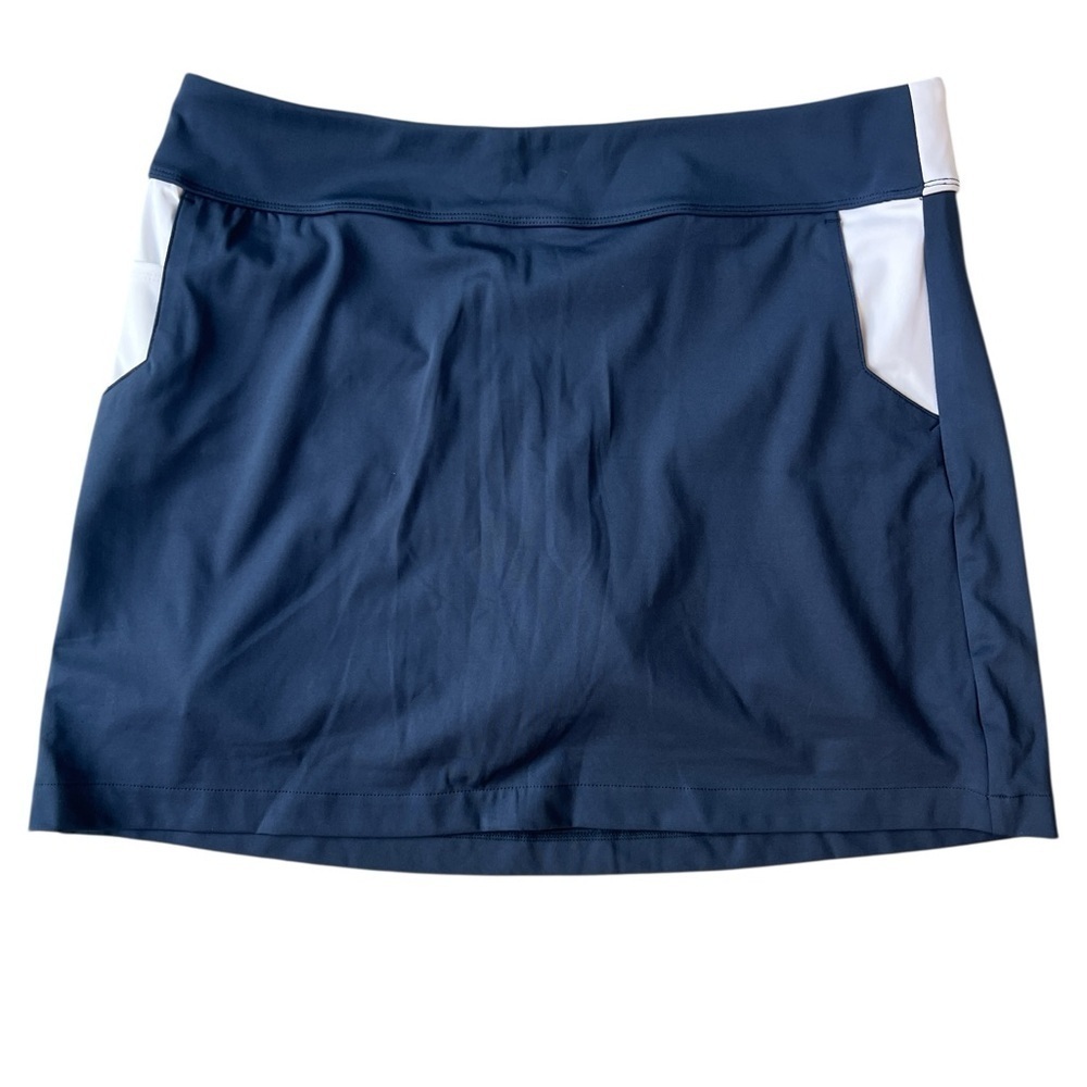 GREG NORMAN Navy Blue & White Skort Skirt Size Large